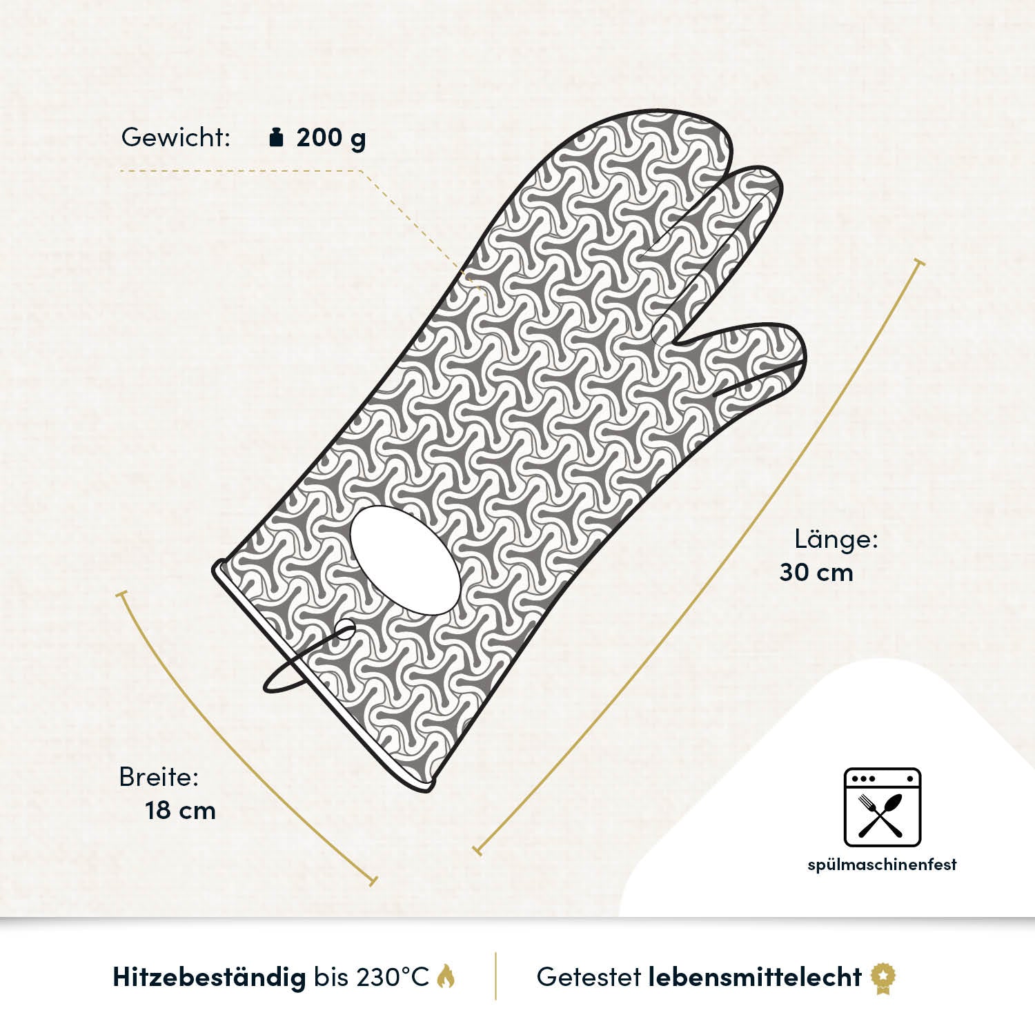 Ein Paar Backofenhandschuhe I 30 cm