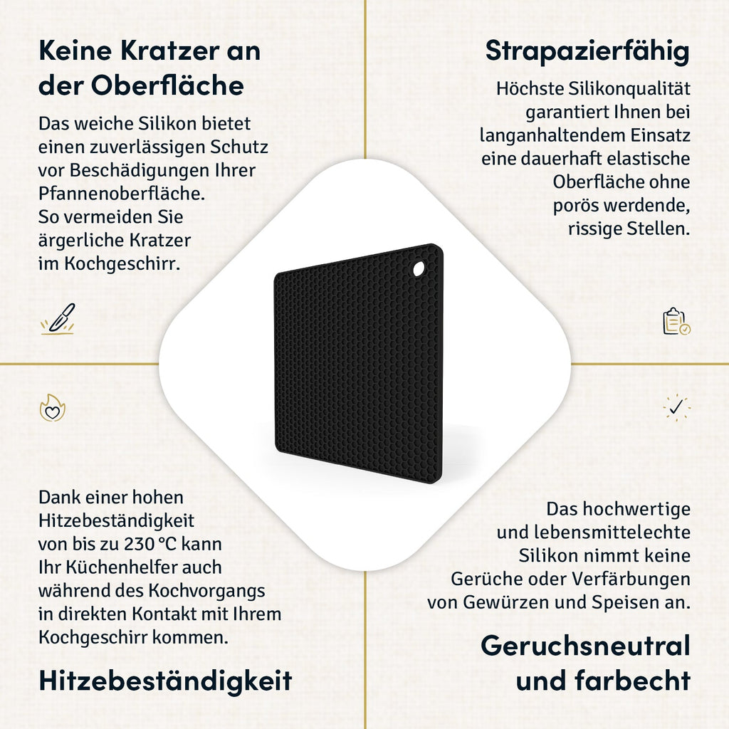Multifunktionaler Untersetzer 19x19 cm - quadratisch