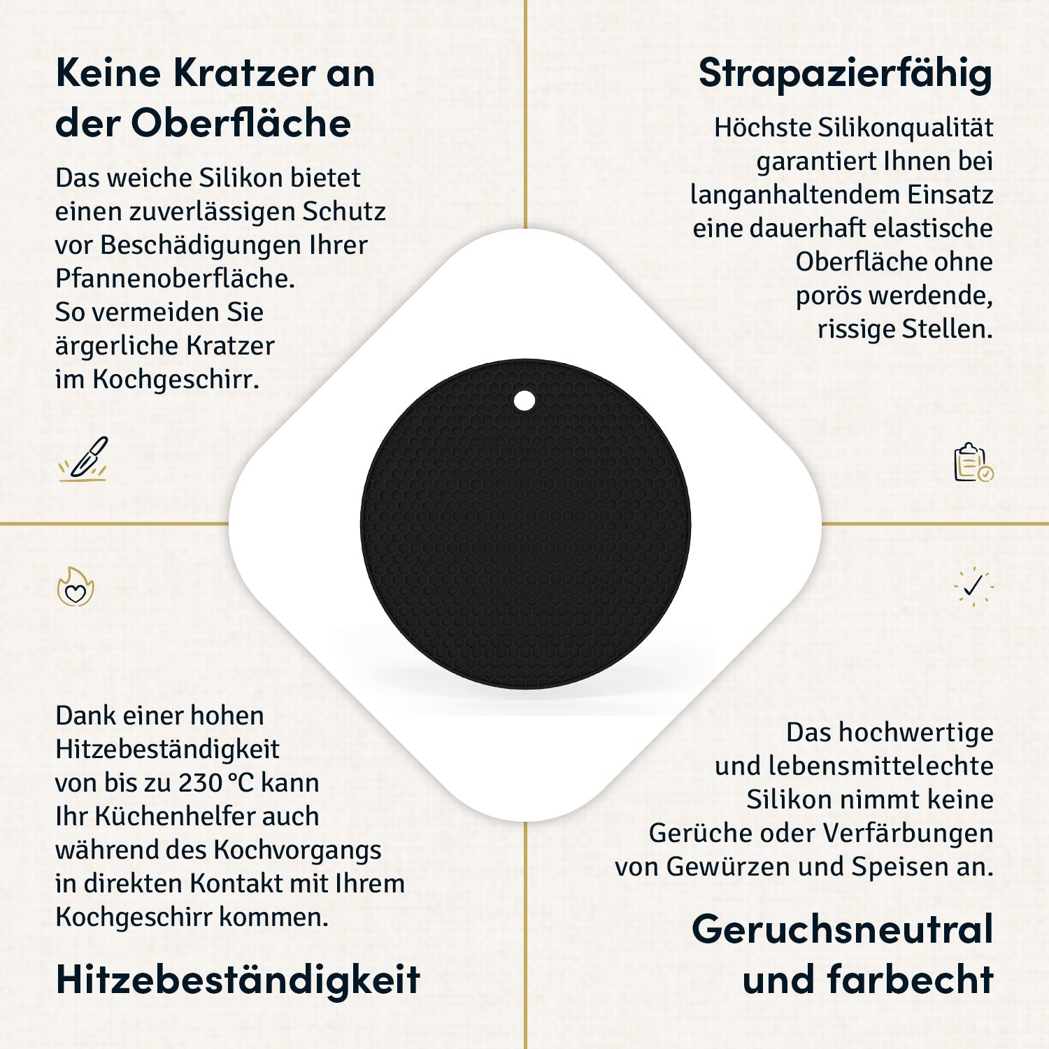 Multifunktionaler Untersetzer  Ø 18,5 cm, rund