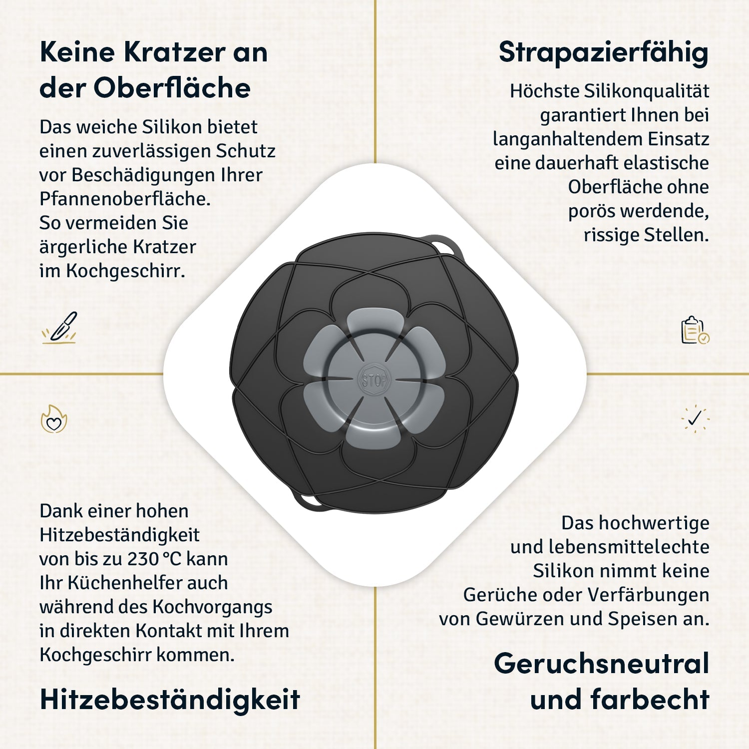 Überkochschutz für Kochgeschirr von Ø 20-28 cm