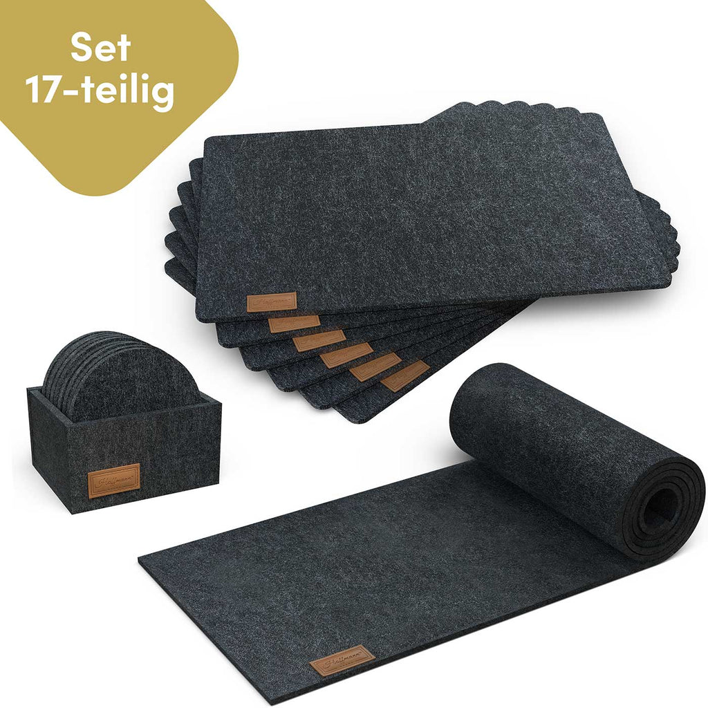 17-teilige Tischdeko: Tischläufer 150x40 cm I Platzsets I Untersetzer