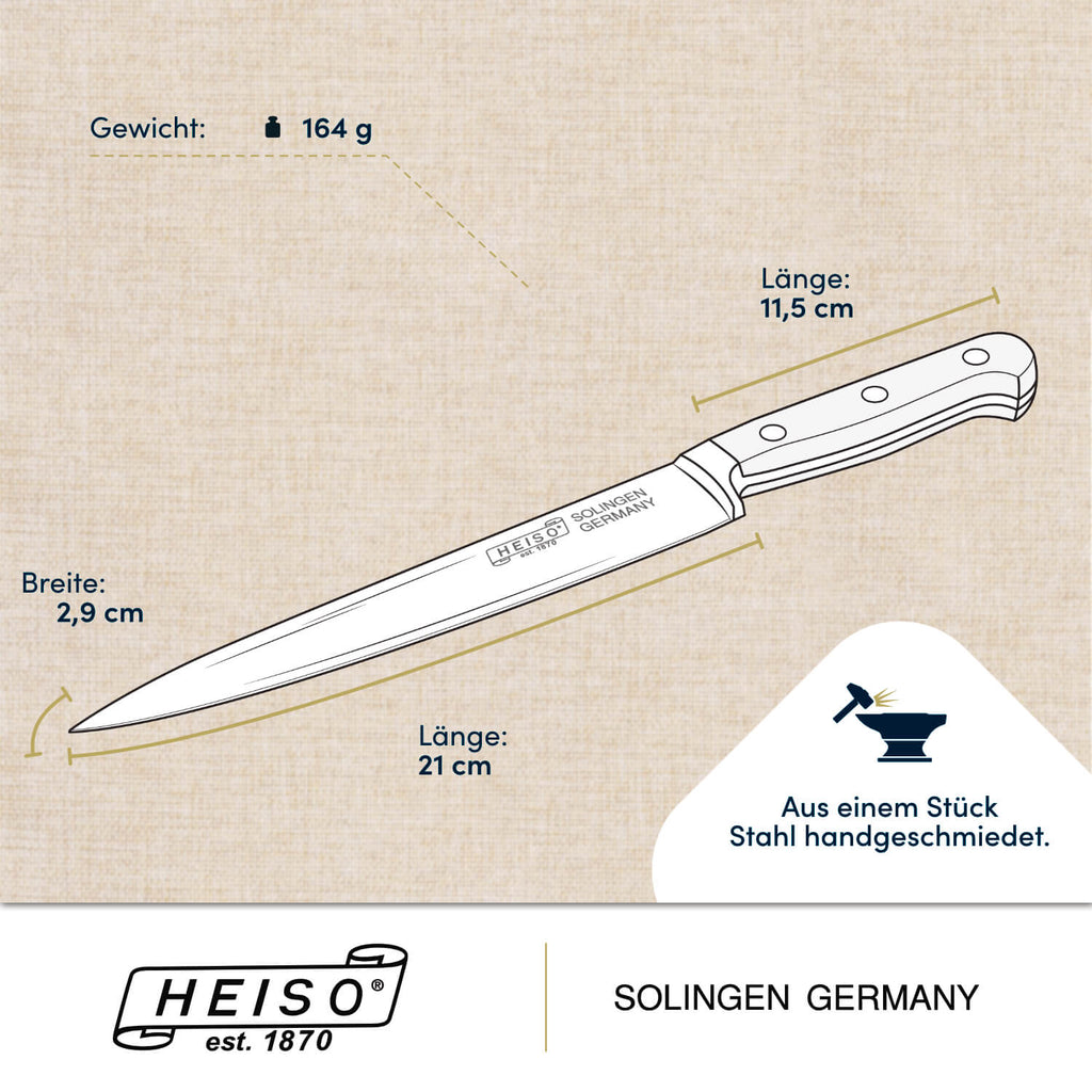 Fleischmesser 21 cm, handgeschmiedet in Solingen