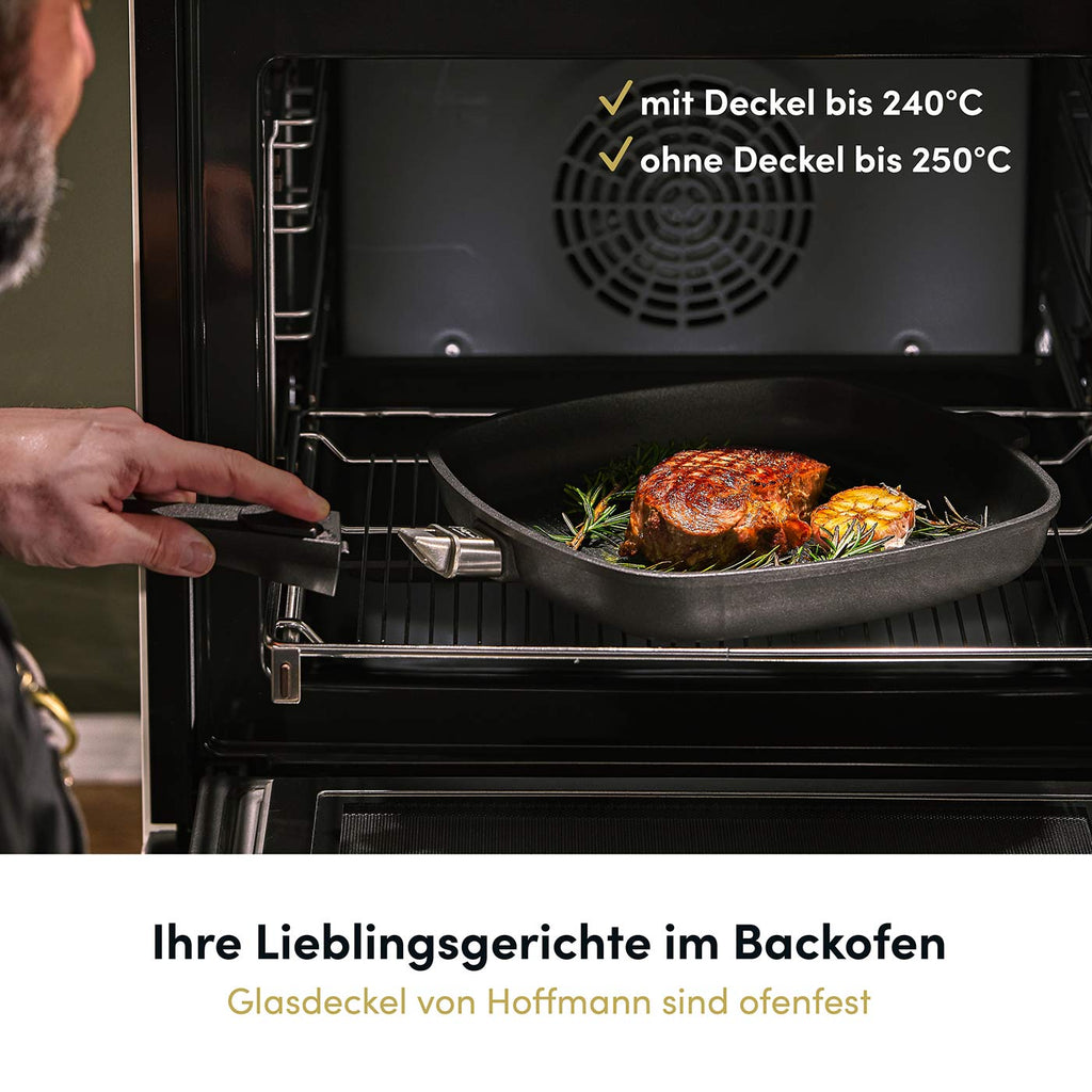 Grillpfanne eckig 26x26 cm I Deckel optional