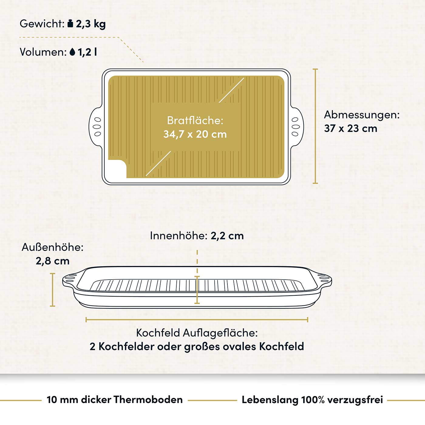 Grillplatte 37x23 cm