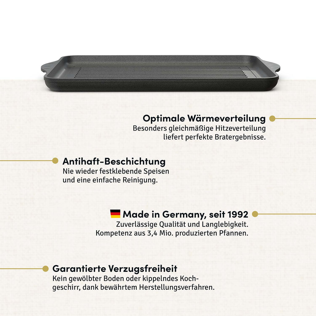 Grillplatte voll geriffelt 49x29 cm