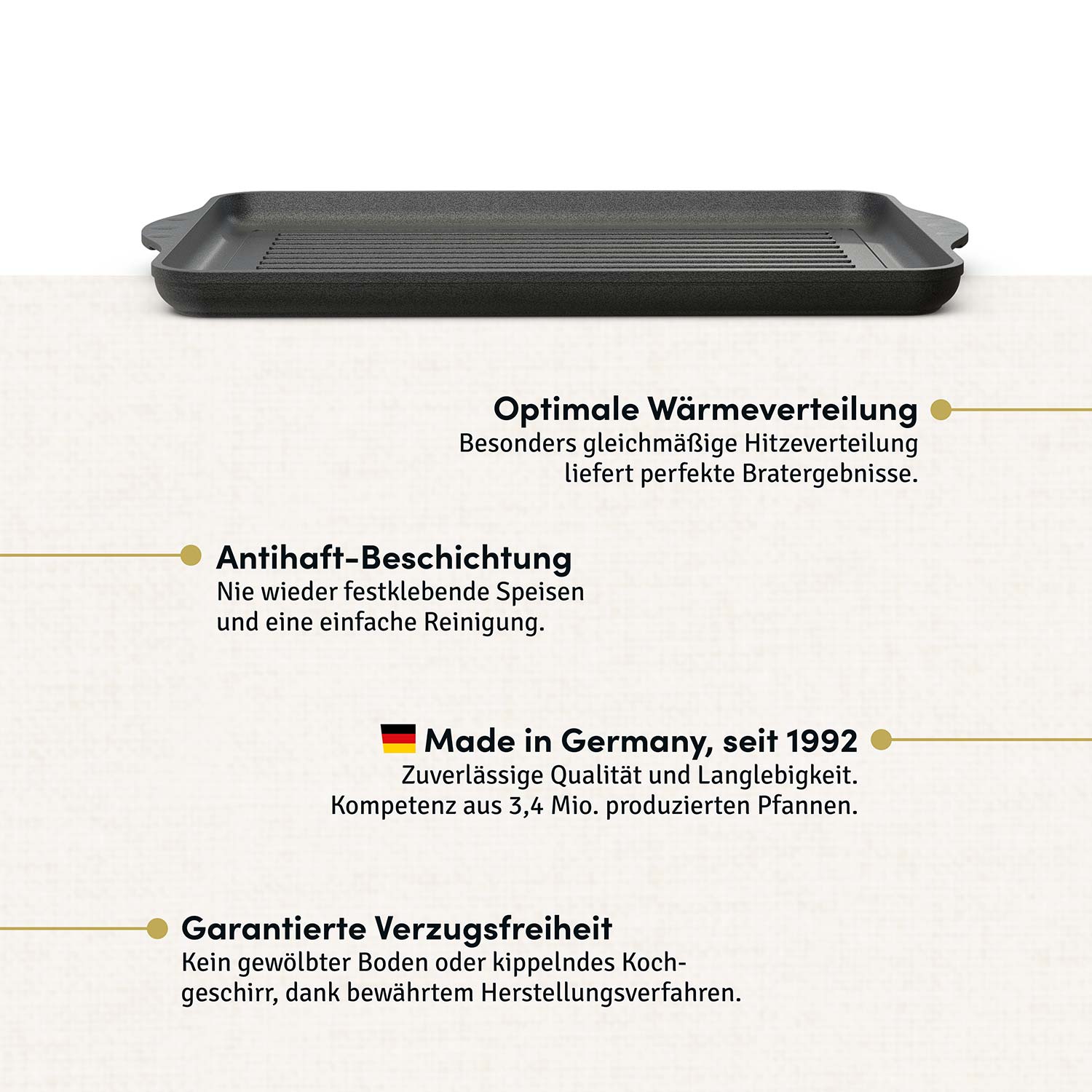 Grillplatte voll geriffelt 49x29 cm