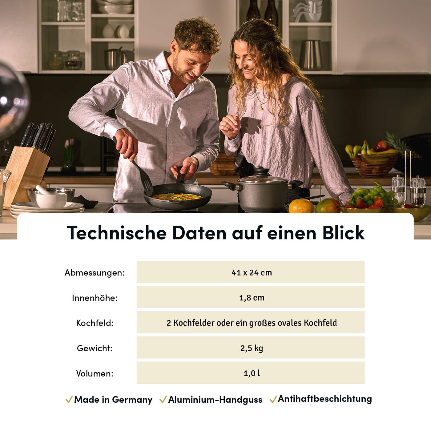 Grillplatte mit Seitengriffen I 41x24 cm