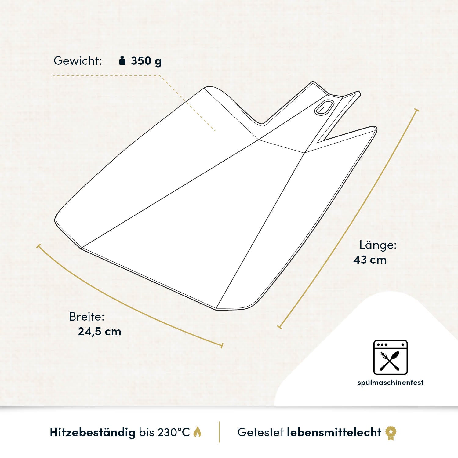 Faltbares Schneidebrett I 43 x 24 cm