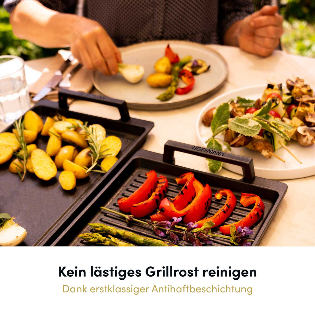 Teppanyakiplatte I Grillpatte mit Seitengriffen I 41x24 cm